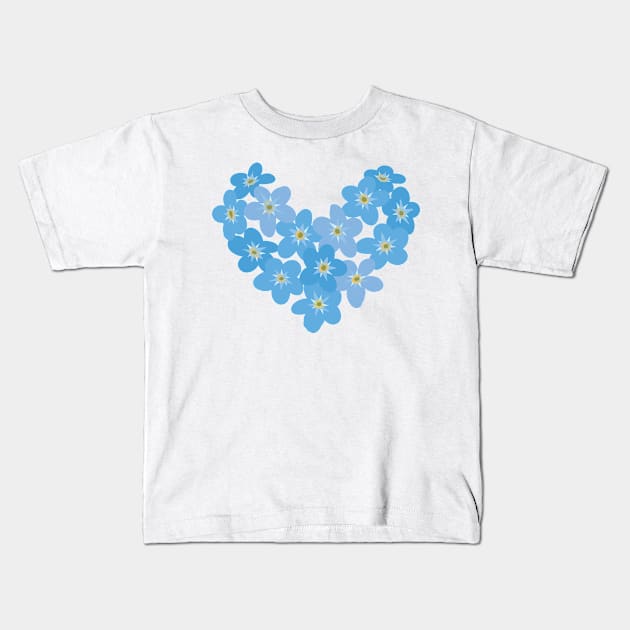 Forget Me Not Kids T-Shirt by crumpetsandcrabsticks